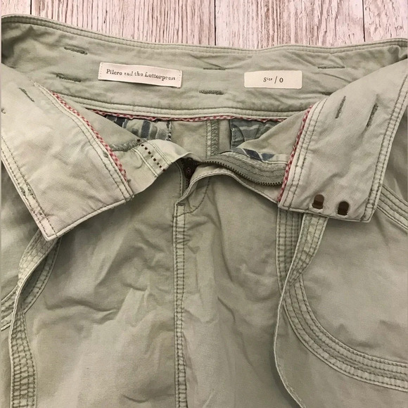 Pilcro & the Letterpress Green Paper Bag A-Line Skirt with Pockets & Belt size 0 - Picture 5 of 12